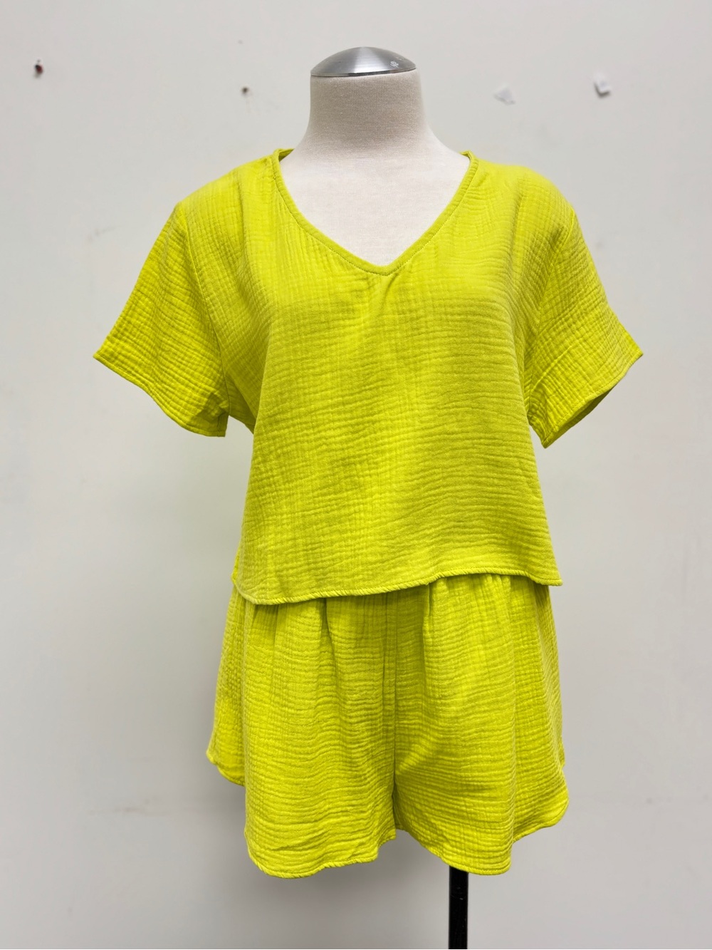 Lime Gauze Short Set